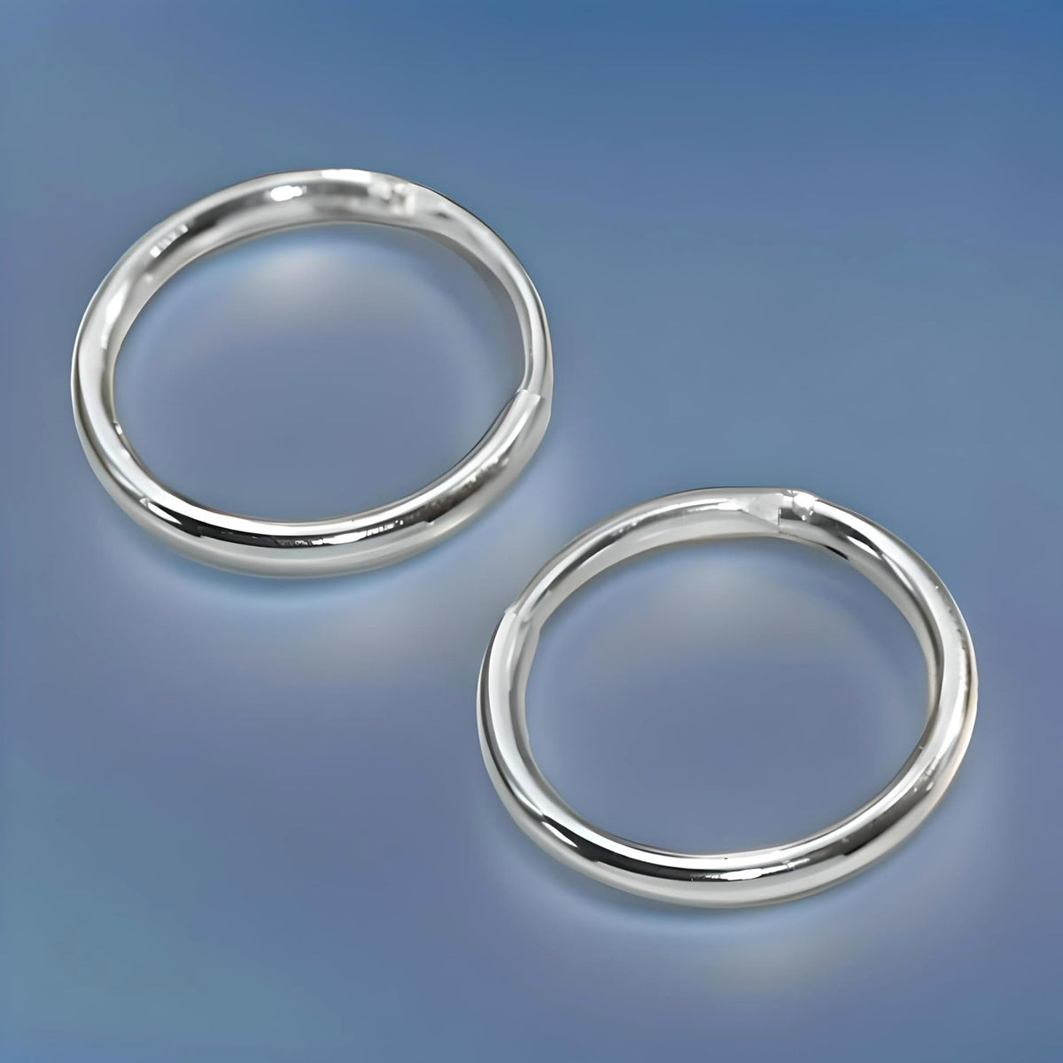 12MM Sterling Silver Fine Circle Round Endless Top-Hinged Hoops - Polished Round Hoop Sleeper Earrings for Women/Teenagers/Girls - 925 Sterling Silver