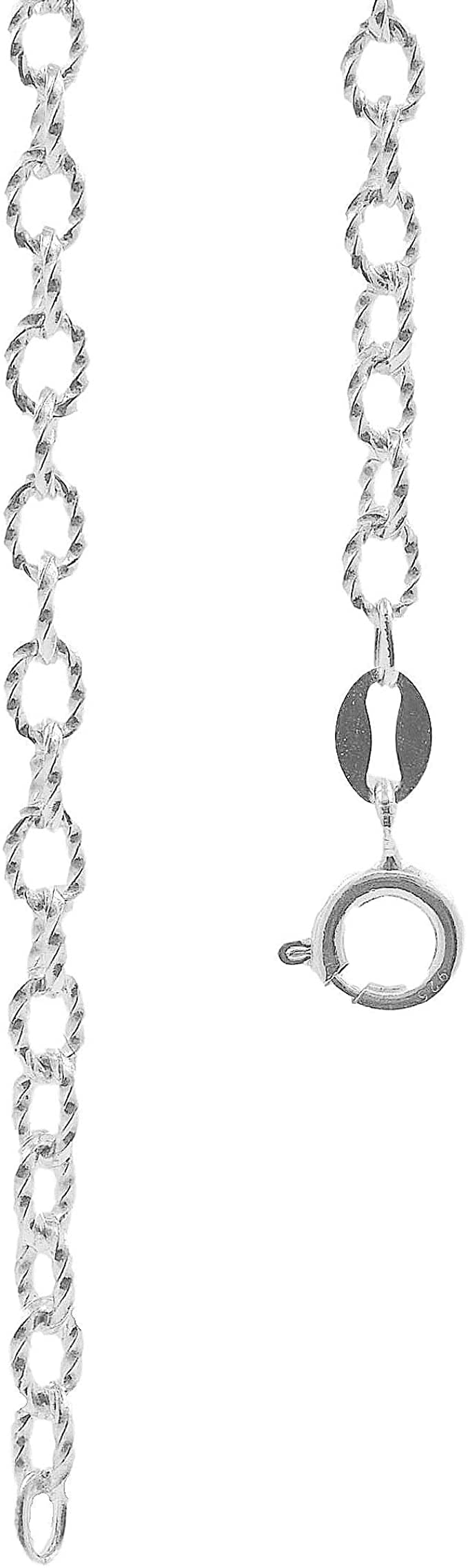 9.5" Inch / 10.5" Inch Thick Twisted Cable Chain Sterling Silver Anklet/Ankle Bracelet/Ankle Chain - 925 Sterling Silver - Adjustable - Nearly 5mm Wide - Anklets for Women
