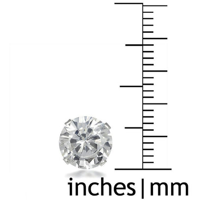 8MM WOMENS Sparkly Disco Ball Sterling Silver Stud Earrings