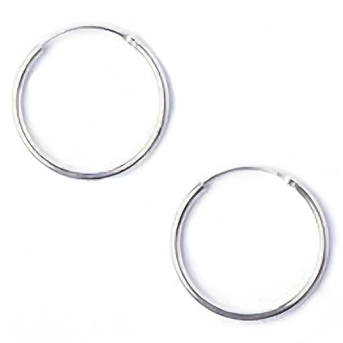 10MM Sterling Silver SMALL Plain Simple Polished Top Hinged Endless Hoop Earrings - Fine Circle Round Hoop Sleeper Earrings for Women/Teenagers/Girls