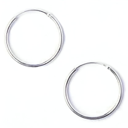 10MM Sterling Silver SMALL Plain Simple Polished Top Hinged Endless Hoop Earrings - Fine Circle Round Hoop Sleeper Earrings for Women/Teenagers/Girls