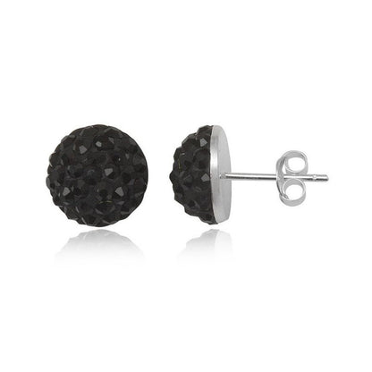 8MM Half Disco Ball Sterling Silver Stud Earrings 