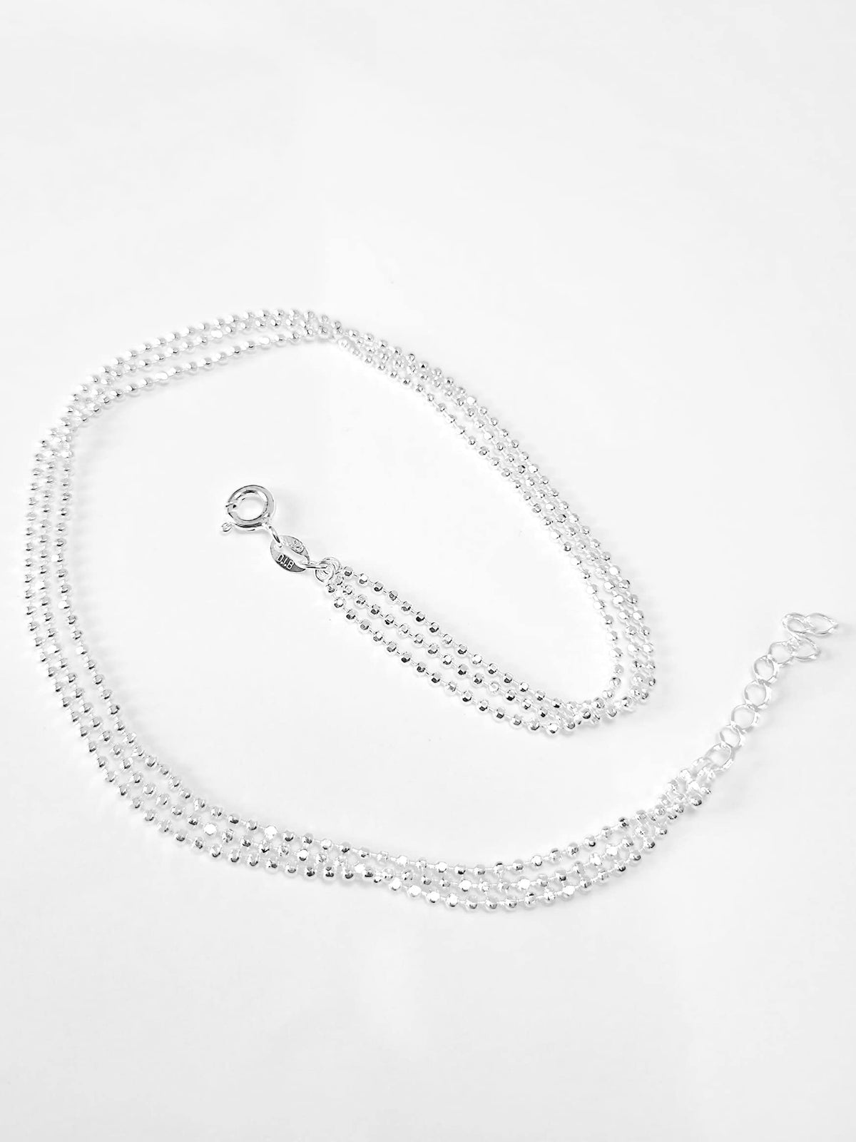 Ball/Beaded Chain Link Sterling Silver Anklet/Ankle Bracelet/Ankle Chain - 925 Sterling Si 