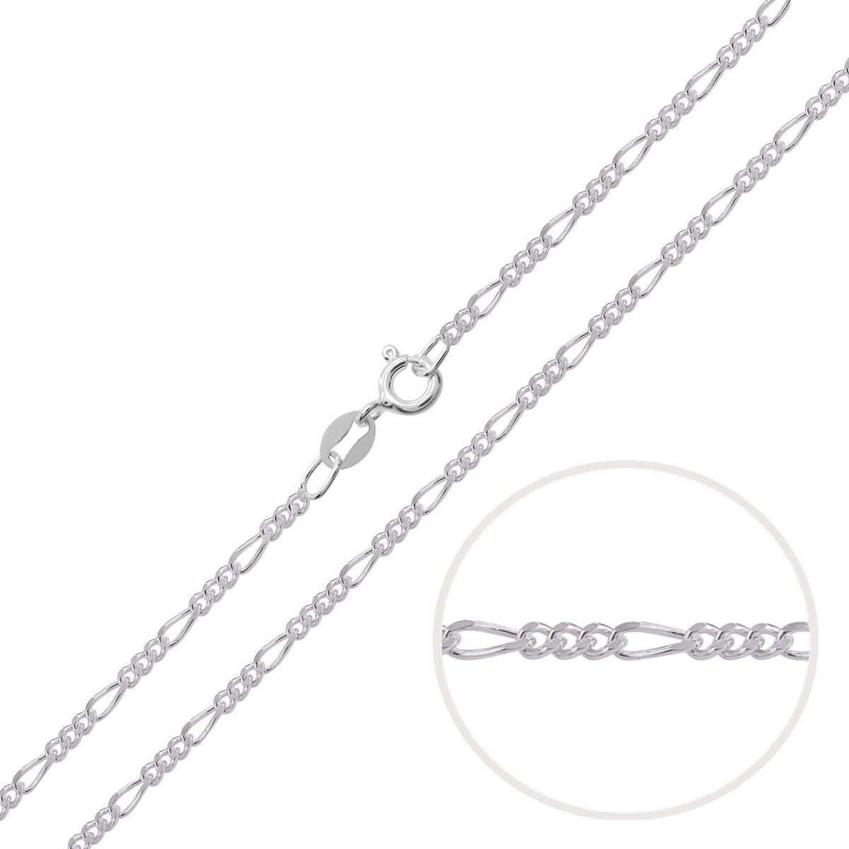 925 Sterling Silver 1.4/2.2/2.8/3.6 MM Figaro Chain Necklace for Women Men Unisex - 16" 18 
