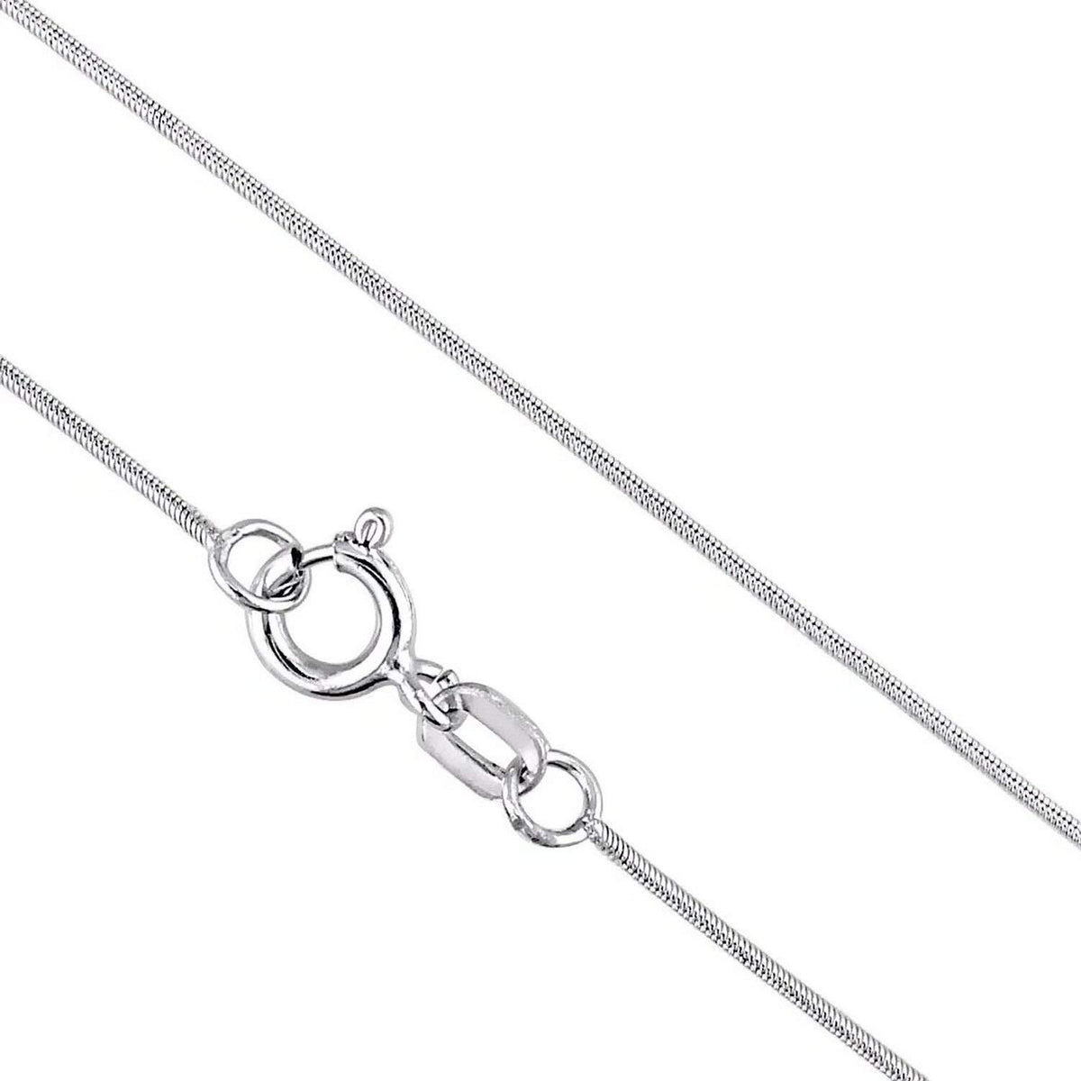 925 Sterling Silver 0.8/1.0/1.1/1.25/1.4 MM Round/Square/Diamond Cut SNAKE Chain Necklace 