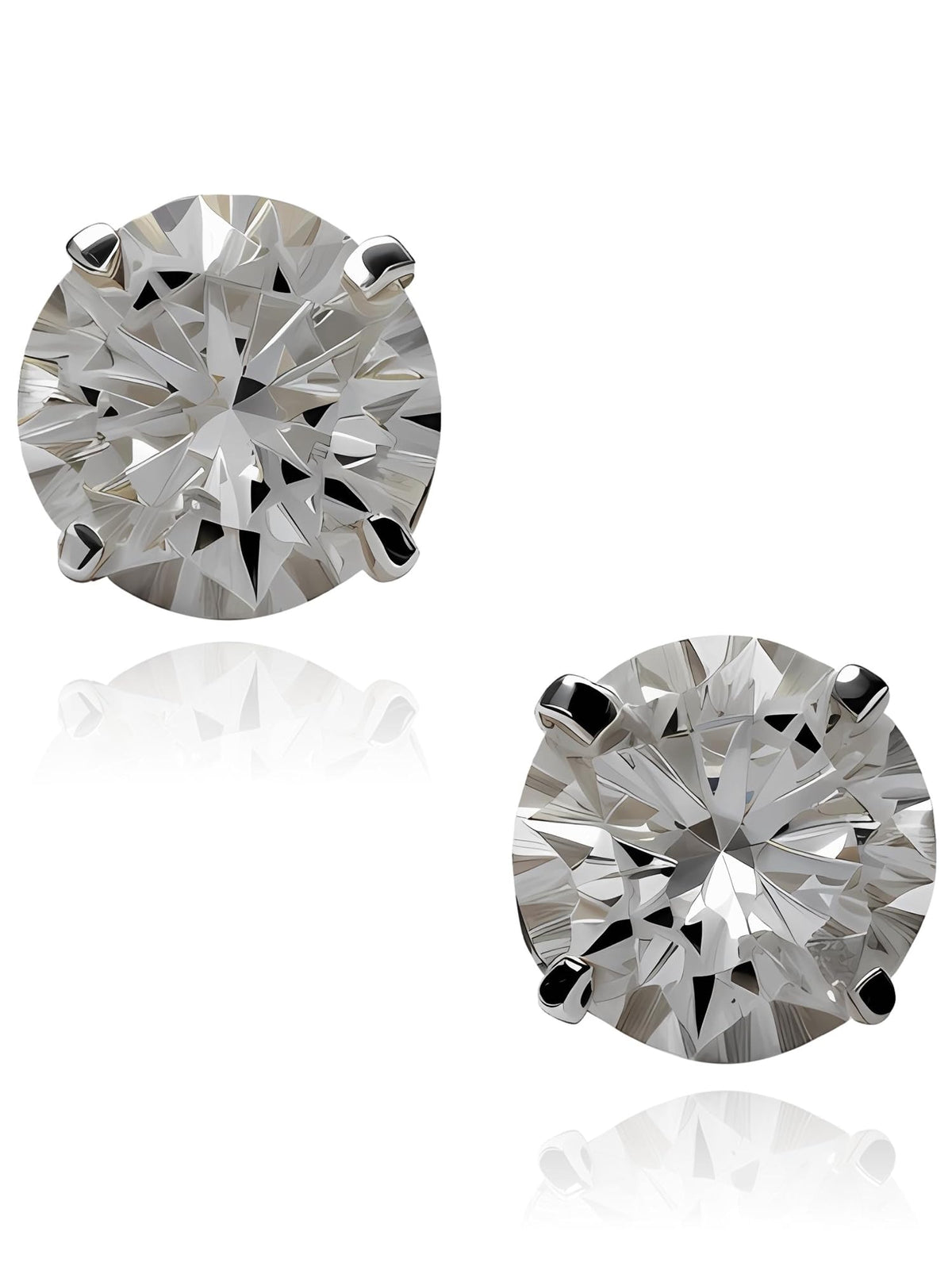 5MM MENS/UNISEX Simulated Diamond CZ Sterling Silver or Gold Stud Earrings 