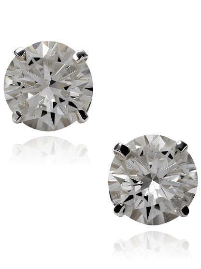5MM MENS/UNISEX Simulated Diamond CZ Sterling Silver or Gold Stud Earrings 
