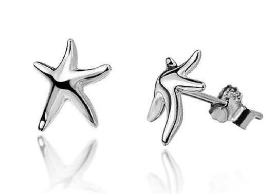 Starfish Stud Earrings - 925 Sterling Silver Plated