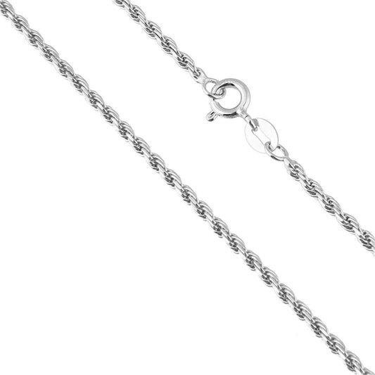 925 Sterling Silver 1.5MM/2MM/2.4MM/3.5MM Wide Rope Chain Necklace for Women Men Unisex - ##1-5mm