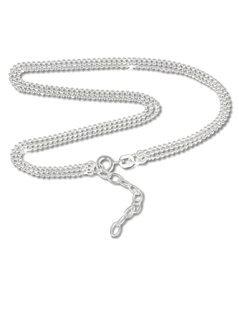 Ball/Beaded Chain Link Sterling Silver Anklet/Ankle Bracelet/Ankle Chain - 925 Sterling Si 