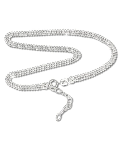 Ball/Beaded Chain Link Sterling Silver Anklet/Ankle Bracelet/Ankle Chain - 925 Sterling Si 