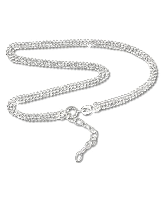 Ball/Beaded Chain Link Sterling Silver Anklet/Ankle Bracelet/Ankle Chain - 925 Sterling Si ##01-3-strand-beaded-10-5-to-11-5,01-3-strand-beaded-11-5-to-12-5,01-3-strand-beaded-8-to-9,01-3-strand-beaded-9-5-to-10-5