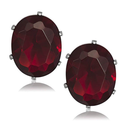 10MM Oval Cut CZ Birthstone Stud Earrings/Ear Studs for Women - 925 Sterling Silver 