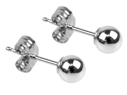 3MM BALL/BEAD Sterling Silver Stud Earrings/Ear Studs - Plain & Discreet