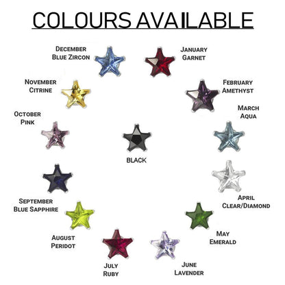 4MM Star Cut CZ Birthstone Stud Earrings/Ear Studs for Women - 925 Sterling Silver