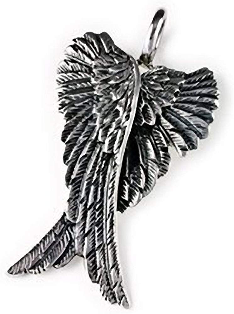 Extra Large ANGEL WING Sterling Silver Necklace - Ideal Mens Womens Pendant Necklace - 925 Sterling Silver - Comes On Thick 22" Inch Sterling Silver Chain