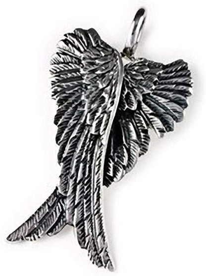 Extra Large ANGEL WING Sterling Silver Necklace - Ideal Mens Womens Pendant Necklace - 925 Sterling Silver - Comes On Thick 22" Inch Sterling Silver Chain