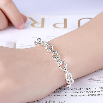Toggle / T-Bar Link Bracelet - 8" inch - 925 Sterling Silver Plated