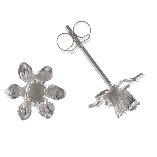 7MM Daffodil Flower/Floral Stud Earrings/Ear Studs for Women/Teenage/Girls - 925 Sterling Silver - Great Detail