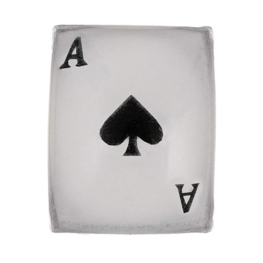 MENS Ace Of Spades Playing Card Single Stud Earring/Ear Stud - 925 Sterling Silver