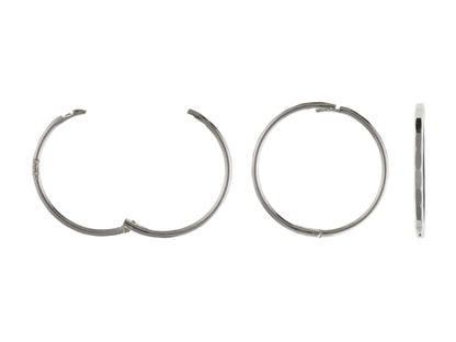 14MM Faceted Round Half Hinged Hoop Sleeper Earrings for Women/Teenage/Girls - 925 Sterling Silver - Plain & Simple Faceted Hinged