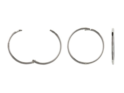 16MM Faceted Round Half Hinged Hoop Sleeper Earrings for Women/Teenage/Girls - 925 Sterling Silver - Plain & Simple Faceted Hinged