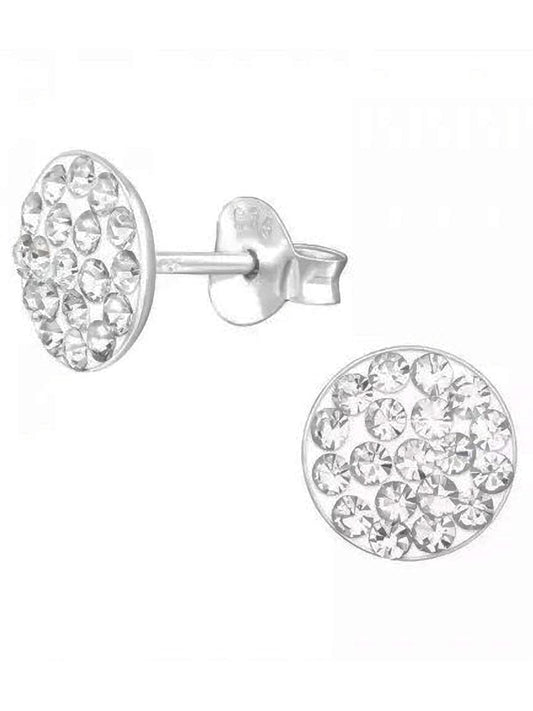 5mm WHITE Austrian Crystal Half Disco Ball Sterling Silver Stud Earrings/Ear Studs Women Teenagers Girls - Bling 925 Sterling Silver Earrings