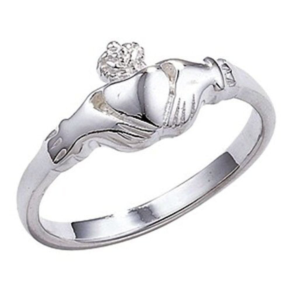 Classic Irish Celtic Claddagh Band Ring - 925 Sterling Silver - Irish Celtic Jewellery – Sizes J-R Available