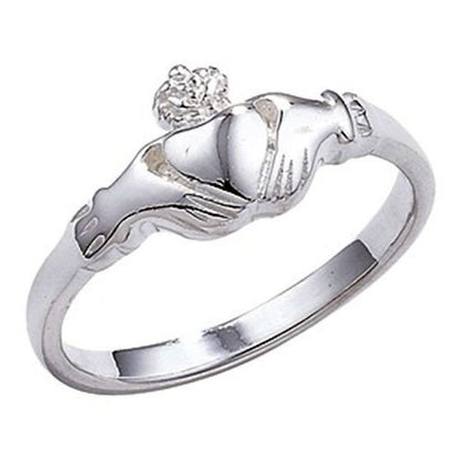 Classic Irish Celtic Claddagh Band Ring - 925 Sterling Silver - Irish Celtic Jewellery – Sizes J-R Available