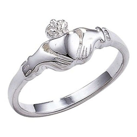 Classic Irish Celtic Claddagh Band Ring - 925 Sterling Silver - Irish Celtic Jewellery – Sizes J-R Available