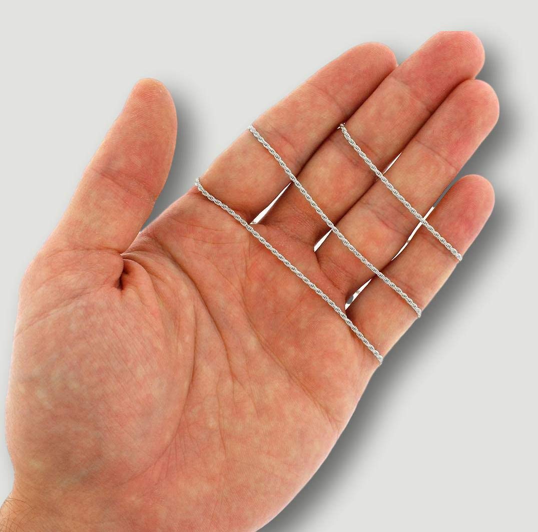 925 Sterling Silver 1.5MM/2MM/2.4MM/3.5MM Wide Rope Chain Necklace for Women Men Unisex - 