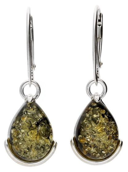 Pear/Teardrop Cut Baltic Amber Lever Back 925 Sterling Silver Earrings for Women/Ladies/Gi 