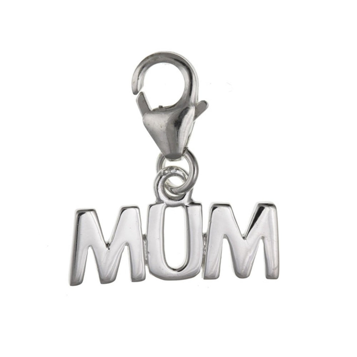 Family Clip On Charms Collection - Sterling Silver Clip On Charm Pendant with Lobster Clas 