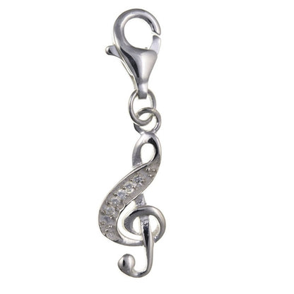 Music Themed Clip On Charms Collection - Sterling Silver Clip On Charm Pendant with Lobste 