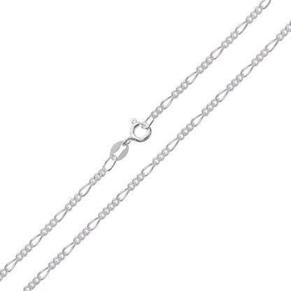 925 Sterling Silver 1.4/2.2/2.8/3.6 MM Figaro Chain Necklace for Women Men Unisex - 16" 18 