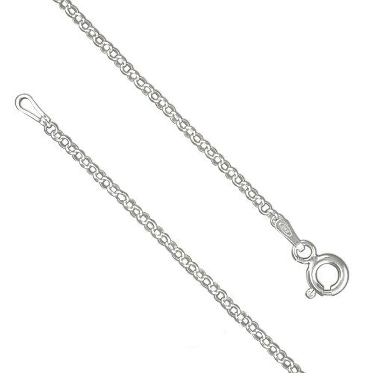 16" Inch/40cm Length - Sterling Silver Chain - Belcher Rolo Style - Hallmarked. SKO40