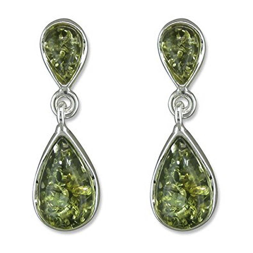 Petite Pear/Teardrop Cut Baltic Amber 925 Sterling Silver Earrings for Women/Ladies/Girls 