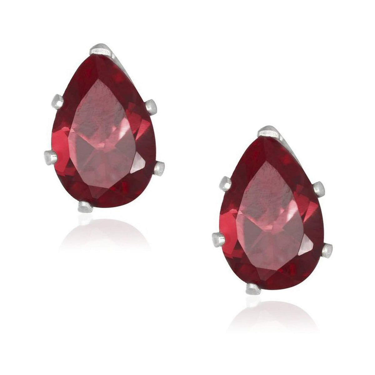 9MM Pear/Teardrop Cut CZ Birthstone Stud Earrings/Ear Studs for Women - 925 Sterling Silve 