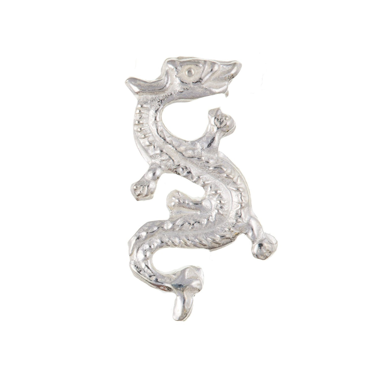 MENS Dragon Single Stud Earring/Ear Stud - 925 Sterling Silver -