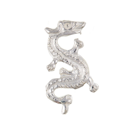 MENS Dragon Single Stud Earring/Ear Stud - 925 Sterling Silver -