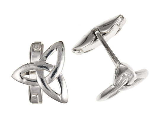 Irish Celtic Trinity Knot Style Cufflinks - 925 Sterling Silver