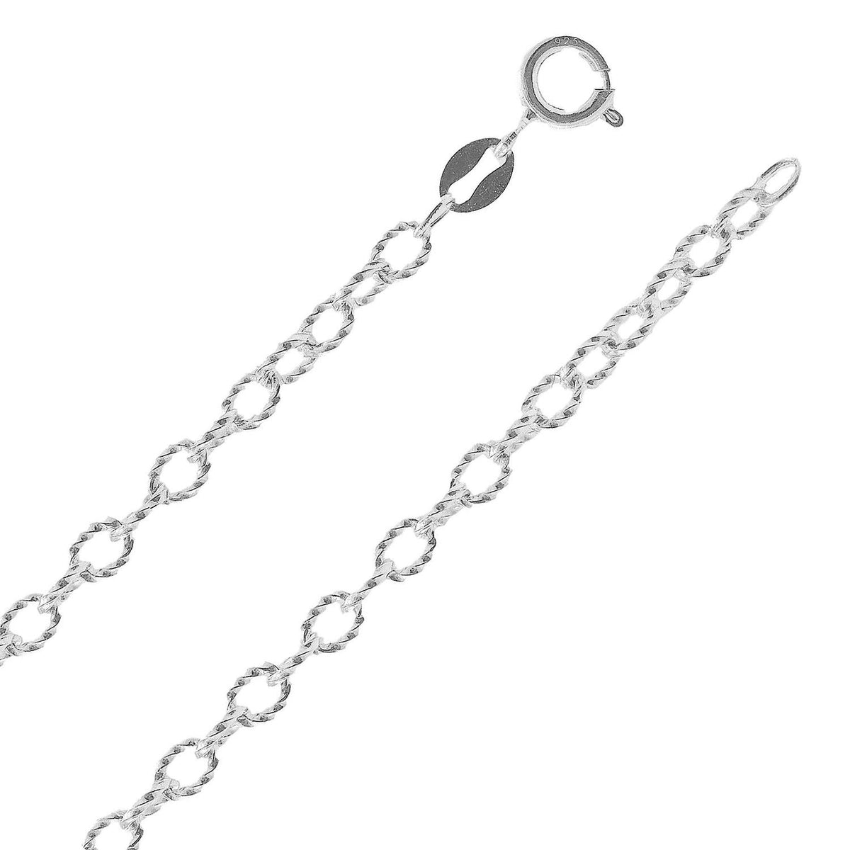 925 Sterling Silver 2/2.5/3.4/3.8 MM Wide Cable/Open Cable/Twisted Cable Chain Necklace fo 