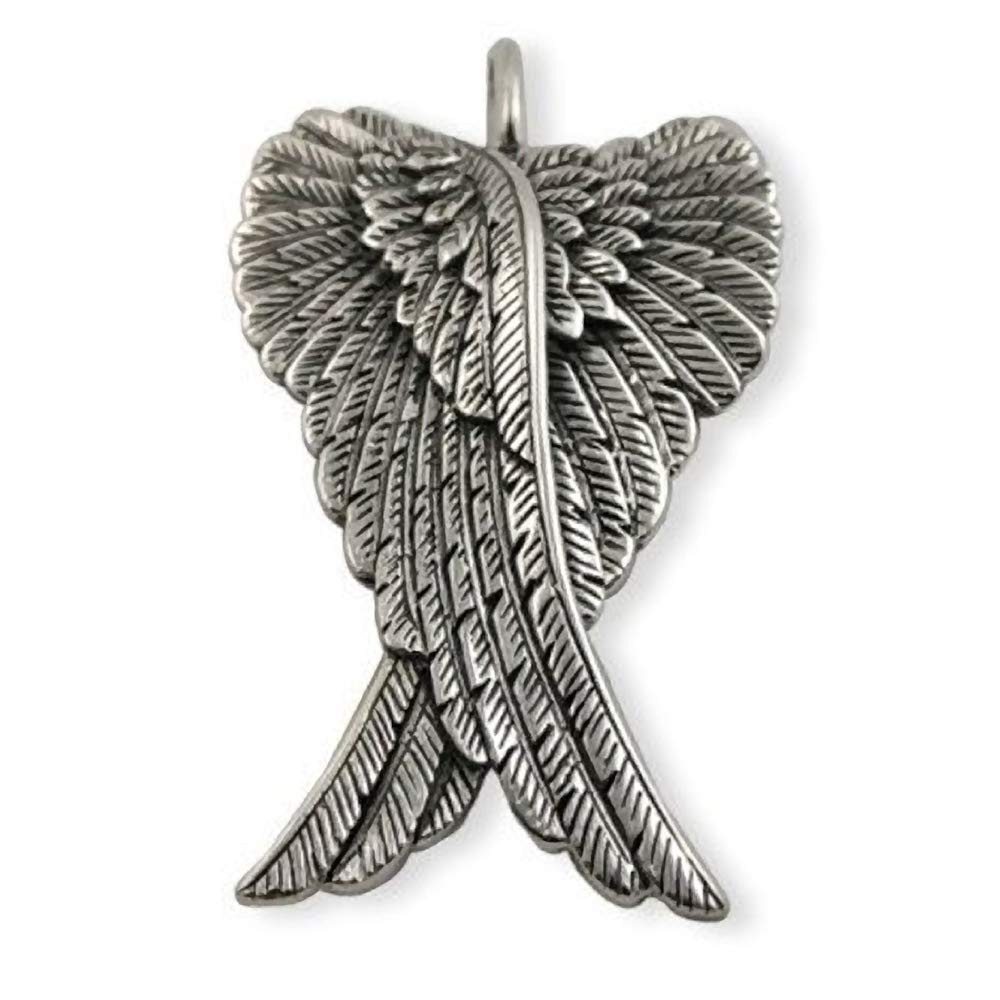 Extra Large ANGEL WING Sterling Silver Necklace - Ideal Mens Womens Pendant Necklace - 925 Sterling Silver - Comes On Thick 22" Inch Sterling Silver Chain