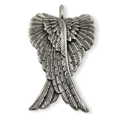 Extra Large ANGEL WING Sterling Silver Necklace - Ideal Mens Womens Pendant Necklace - 925 Sterling Silver - Comes On Thick 22" Inch Sterling Silver Chain