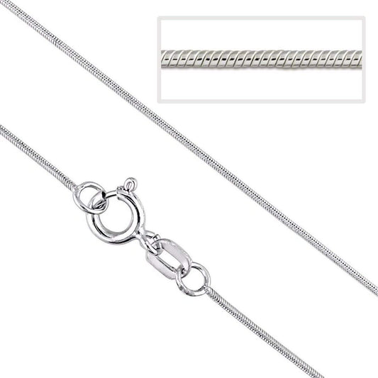 925 Sterling Silver 0.8/1.0/1.1/1.25/1.4 MM Round/Square/Diamond Cut SNAKE Chain Necklace ##0-8mm-round