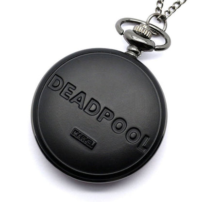 Deadpool Red & Black Finished Case Men's Quartz Pocket Watch Necklace - On 32" Inch / 80cm Chain