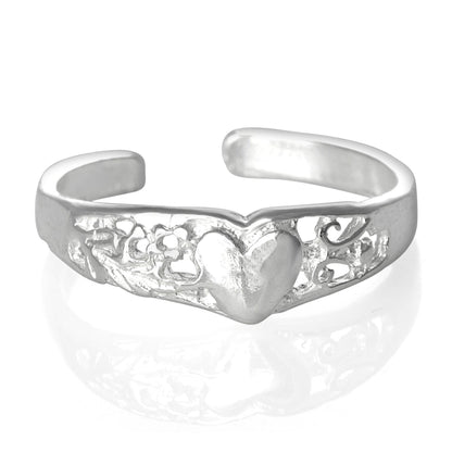 Heart Sterling Silver Toe Ring/Foot Ring for Women Girls - Adjustable - 925 Sterling Silver - Pretty Toe Ring