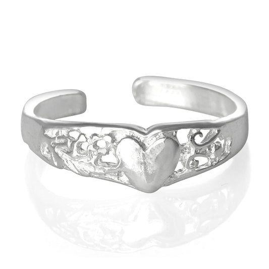 Heart Sterling Silver Toe Ring/Foot Ring for Women Girls - Adjustable - 925 Sterling Silver - Pretty Toe Ring
