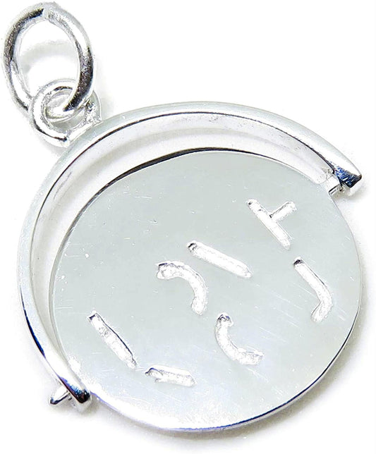 I Love You Round Spinner Sterling Silver Charm Pendant– Hidden Message Love Jewellery for Women – I Love You Gifts for Her or Him – Romantic Women's Pendant – Love Gifts for Him or Her
