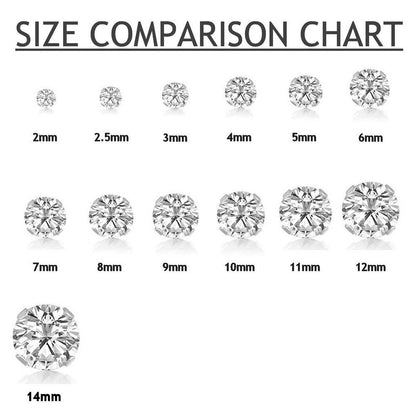 6MM WOMENS Sparkly Glitter Disco Ball Sterling Silver Stud Earrings - 925 Sterling Silver